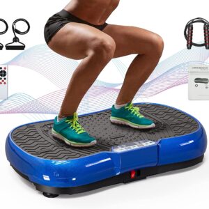 Vibration Plate Exercise Machine with Bluetooth Speaker, 99 Levels & 10 Modes Whole Body Shape Vibration Platform Machine with Jump Rope for Weight Loss Fitness, Home Gym Equipment Workout Machine