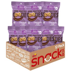 Nut Harvest Mini Protein Cookies, Chocolate Chip with Almonds, 1.99 Oz, Pack of 12
