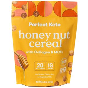 Keto Cereal | Low Carb, Zero Sugar, Grain Free, Keto Protein Cereal | Keto Snacks & Protein Snacks | Keto Friendly Foods | Great Keto Breakfast - (Honey Nut)