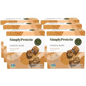 SimplyProtein Vegan Cookie Bars - Peanut Butter Plant-Based Bar, Contains 11g of Plant Protein, Gluten Free, Non-GMO Project Verified, Healthy, Dairy Free, Light, Soft-Baked Texture, Protein Bars (24 Bars)