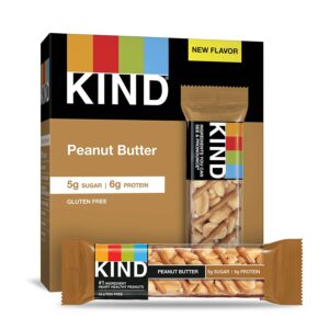 KIND Nut Bars, Peanut Butter, 1.4 Ounce - 12 Count (Pack of 1), Gluten Free, 5g Sugar, 6g Protein