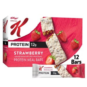 Kellogg's Special K Protein Bars, Meal Replacement, Protein Snacks, Value Size, Strawberry, 19oz Box (12 Bars)