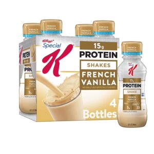Kellogg's Special K Protein Shakes, Meal Replacement, High Protein, Gluten-Free Snacks, French Vanilla, 40oz Pack (4 Bottles)