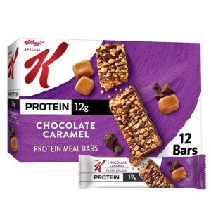 Kellogg's Special K Protein Bars, Meal Replacement, Protein Snacks, Chocolate Caramel, 19oz Box (12 Bars)
