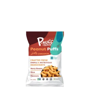 P-nuff Crunch Baked Peanut Puffs - Healthy Snacks, Gluten Free, Vegan, 5g Vegan Protein per Bag, Low FODMAP, Plant Based, Dairy Free, Gut-Friendly, as Seen on Shark Tank, 1oz Bag, Cinnamon Pack of 6